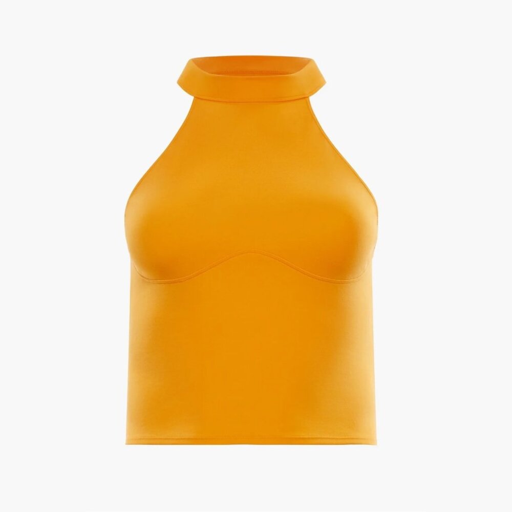 YITTY Body Butter Mock Neck Halter in Yellow